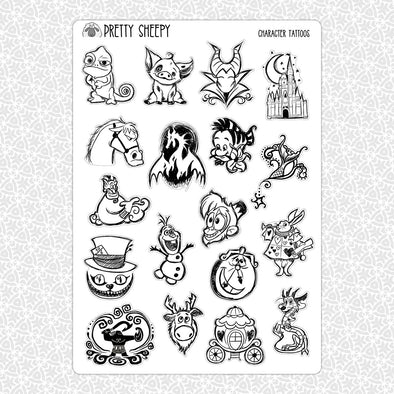 Character Tattoos Stickers