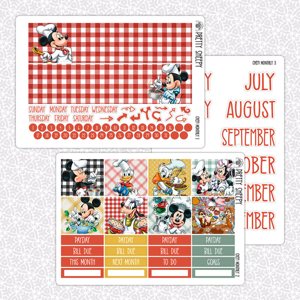 Chef! Monthly Kit for EC Planner | Monthly Planner Stickers