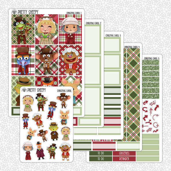 Christmas Carol Weekly Planner Stickers Collection