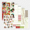 Christmas Friends Printable Planner Stickers PNG Digital Download Weekly Vertical Kit