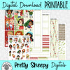 Christmas Friends Printable Planner Stickers PNG Digital Download Weekly Vertical Kit