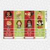 Christmas Friends Monthly Kit for EC Planner | Monthly Planner Stickers