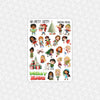 Christmas Friends Printable Planner Stickers PNG Digital Download Weekly Vertical Kit