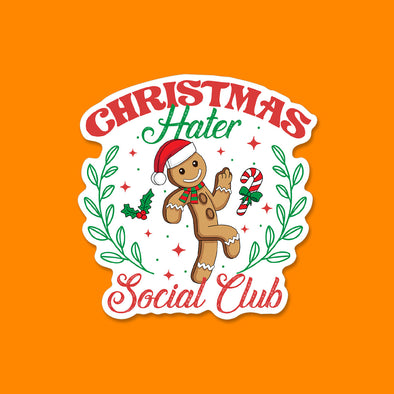 Christmas Hater Social Club Vinyl Die Cut Sticker
