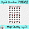 Christmas Mouse Countdown Printable Stickers PNG Digital Download