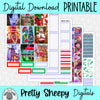 Christmas Photos Printable Planner Stickers PNG Digital Download Weekly Vertical Kit