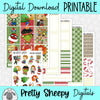Christmas Superheroes Printable Planner Stickers PNG Digital Download Weekly Vertical Kit