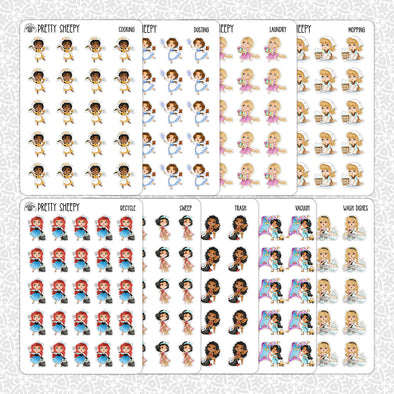 Cleaning Princess Planner Stickers