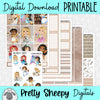 Cleaning Princesses Printable Planner Stickers PNG Digital Download Weekly Vertical Kit