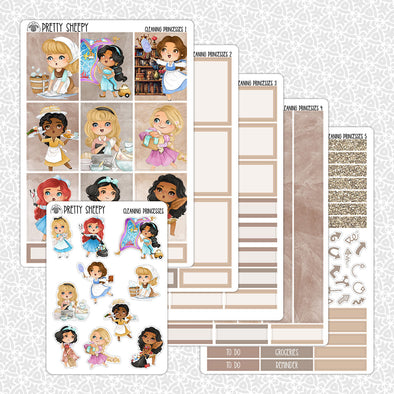 Cleaning Princesses Weekly Planner Stickers Collection