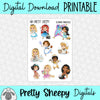 Cleaning Princesses Printable Stickers PNG Digital Download