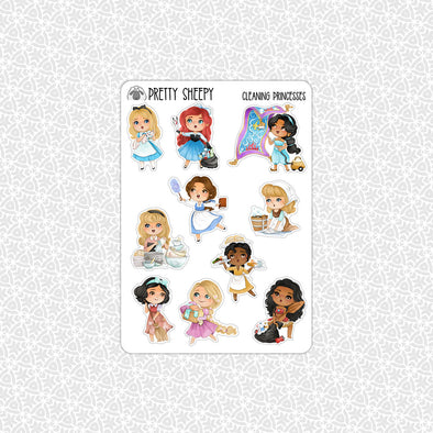 Cleaning Princesses Stickers