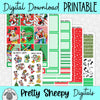 Clubhouse Christmas Printable Planner Stickers PNG Digital Download Weekly Vertical Kit