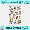 Clubhouse Christmas Printable Stickers PNG Digital Download