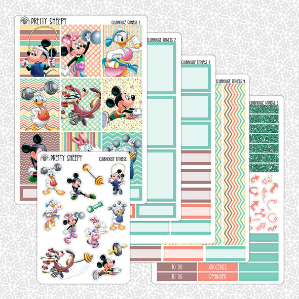 Clubhouse Fitness Weekly Planner Stickers Collection