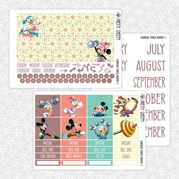 Clubhouse Fitness Monthly Kit for EC Planner | Monthly Planner Stickers