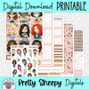 Coffee Princesses Printable Planner Stickers PNG Digital Download Weekly Vertical Kit