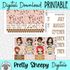 Coffee Princesses Printable Planner Stickers PNG Digital Download Monthly Kit