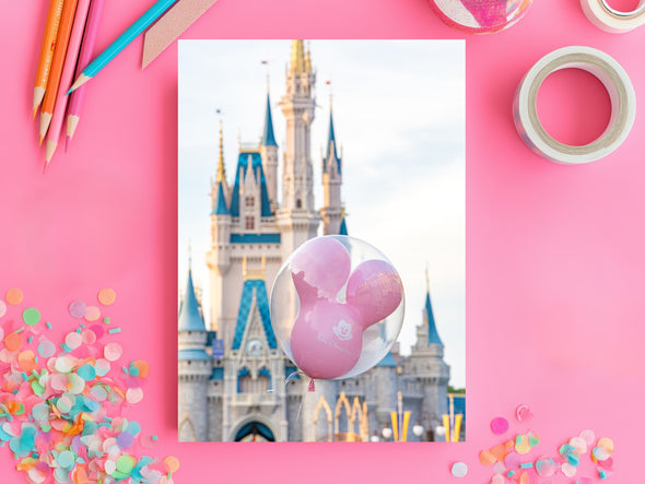 Pink Balloon Castle Digital Photo Download