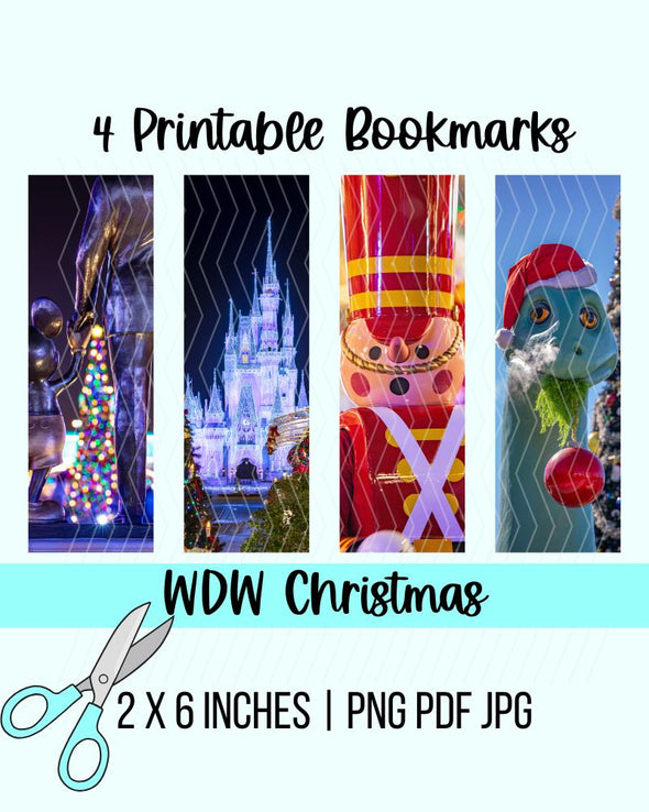 WDW Christmas Printable Bookmarks