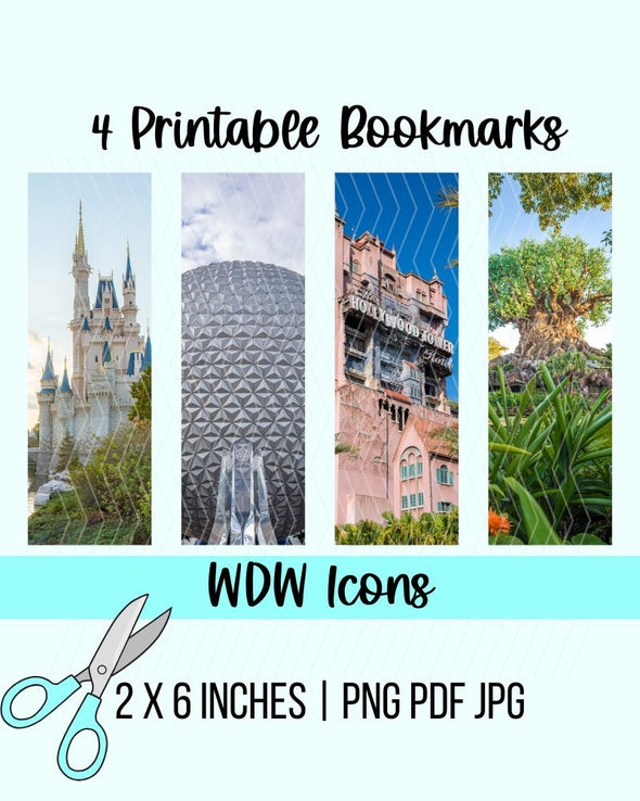 WDW Icons Printable Bookmarks