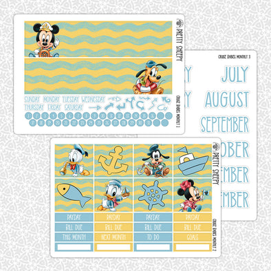 Cruise Babies Monthly Kit for EC Planner | Monthly Planner Stickers