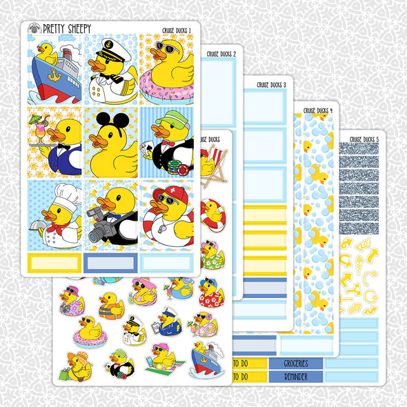 Cruise Ducks Weekly Planner Stickers Collection