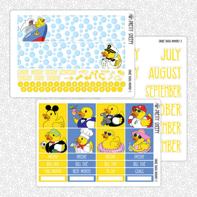 Cruise Ducks Monthly Kit for EC Planner | Monthly Planner Stickers
