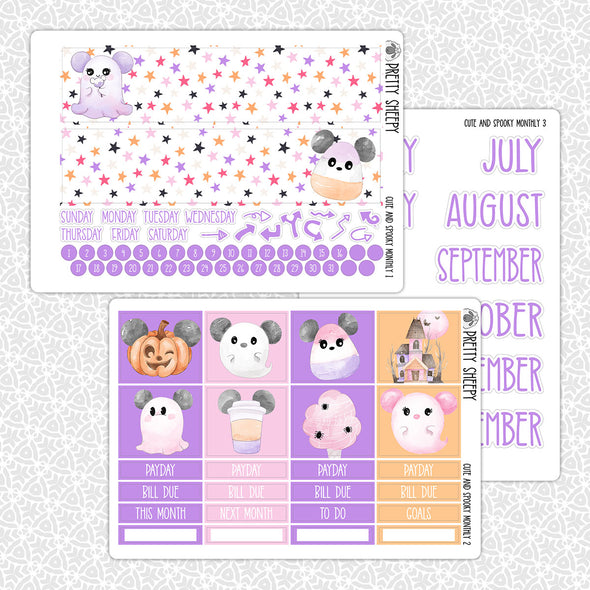 Cute & Spooky Monthly Kit for EC Planner | Monthly Planner Stickers