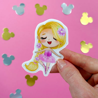 Ballerina Rapunzel Easy Peel Premium Vinyl Die Cut Sticker