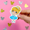 Ballerina Cinderella Easy Peel Premium Vinyl Die Cut Sticker