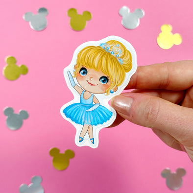 Ballerina Cinderella Easy Peel Premium Vinyl Die Cut Sticker