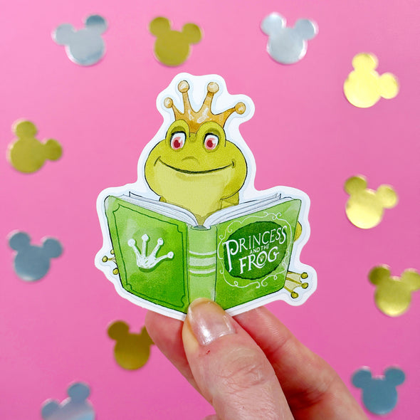 Bookworm Sidekicks Frog Easy Peel Premium Vinyl Die Cut Sticker