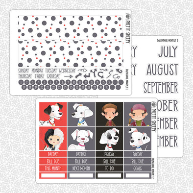 Dalmatians Monthly Kit for EC Planner | Monthly Planner Stickers