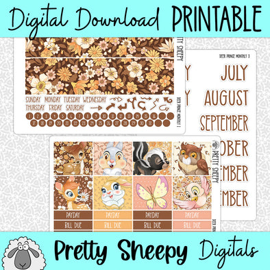 Deer Prince Printable Planner Stickers PNG Digital Download Monthly Kit
