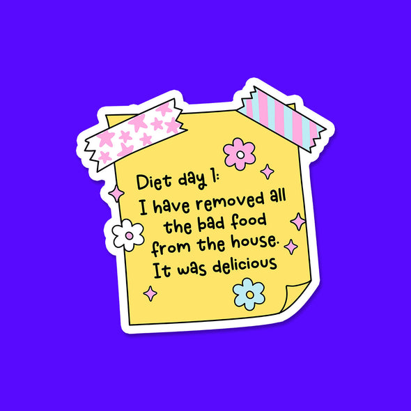 Diet Day 1 Vinyl Die Cut Sticker