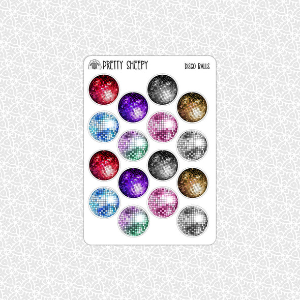 New Year Disco Balls Stickers