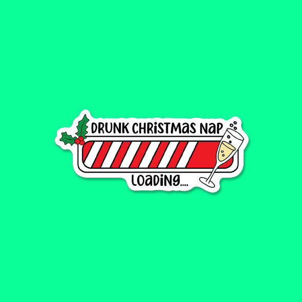 Drunk Christmas Nap Loading Vinyl Die Cut Sticker