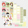Easter Princesses Printable Planner Stickers PNG Digital Download Weekly Vertical Kit