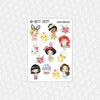 Easter Princesses Printable Planner Stickers PNG Digital Download Weekly Vertical Kit
