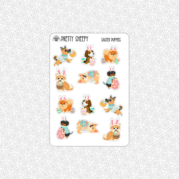 Easter Puppies Stickers