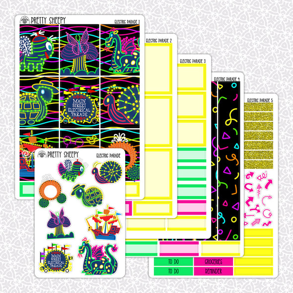 Electric Parade Weekly Planner Stickers Collection