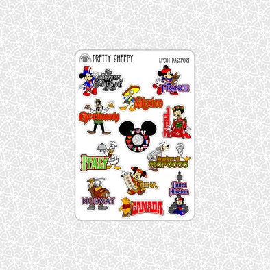 Epcot World Showcase Passport Stickers