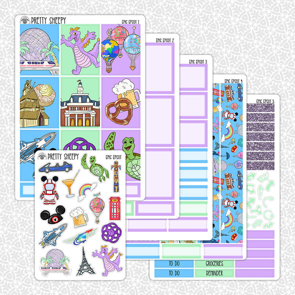 Epic Epcot Weekly Planner Stickers Collection