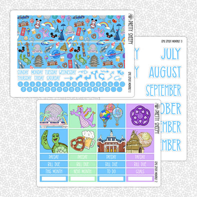 Epic Epcot Monthly Kit for EC Planner | Monthly Planner Stickers