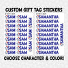 CUSTOM Name Christmas Gift Tag Stickers