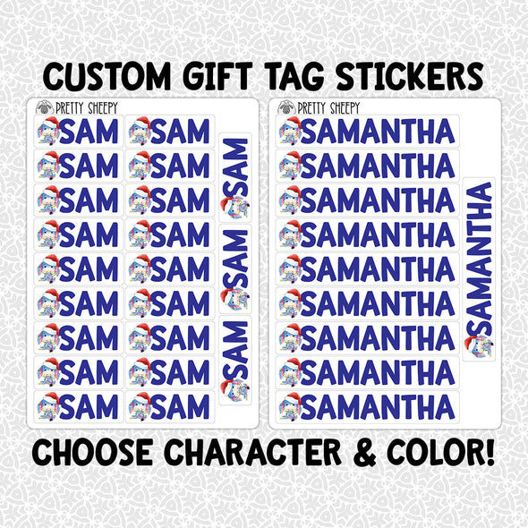 CUSTOM Name Christmas Gift Tag Stickers