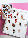 Peeking Princesses Printable Stickers PNG Digital Download