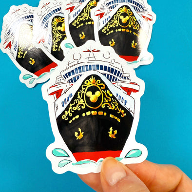 Castaway Cruise Ship Easy Peel Premium Vinyl Die Cut Sticker