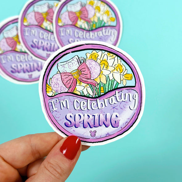 I'm Celebrating Spring Easy Peel Premium Vinyl Die Cut Sticker